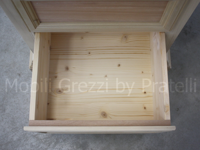 Comodini Grezzi , Comodino Grezzo 3 Cassetti Leonard