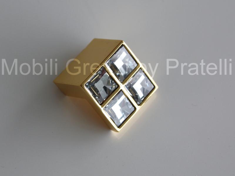 8 Pomelli Triangolari Oro - Maniglie Per Mobili - Diametro 8 Mm - Stile Moderno