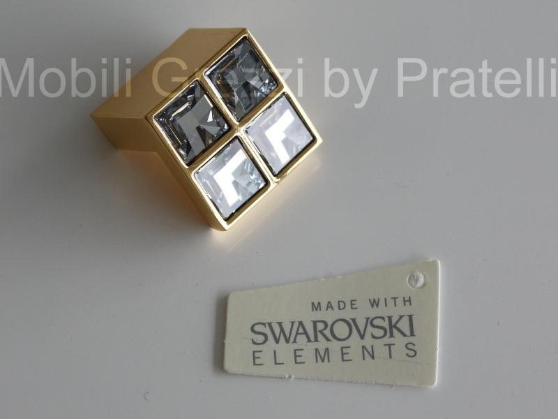 Set di 8 pomelli rotondi in marmo bianco per mobili in ottone - pomelli